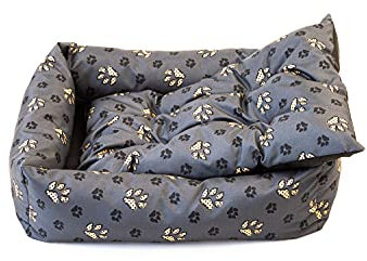 Grand Filippo Hundebett Wasserdicht - Hundebetten für Kleine und Große Hunde - Hunde Bett rutschfeste Unterseite - Hundekorb - Hundekörbchen 65x55x16 Große Pfote