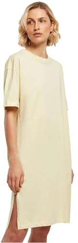 Urban Classics Damen Women's Organic Oversized Slit Tee Dress Kleid, Softyellow, L EU
