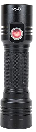 PNI Aluminium Adventure F200 Dual-LED-Taschenlampe, 4000-mAh-Akku und Micro-USB-Anschluss, 3 LEDs mit großer Blende und eine mit Fokus