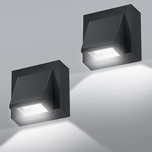 Comely 2 Stücke LED Wandleuchte, 5W LED LED Wandlampe Innen/Aussen, 6500K IP65 Wasserdicht, Moderne LED Wandleuchte Innen/Außen für Außenbereich Terrasse Garage Garten