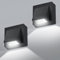 Comely 2 Pezzi Applique da Parete Esterno LED, Nero Lampada da Parete Interno Moderno, 5W COB Lampade da Esterno Quadrata in Alluminio IP65 Impermeabile per Giardino, Patio, Garage