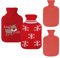 Fyfjur Bouteille Deau Chaude, 2 Pièces 500 ml Bouillottes Bouteille en Caoutchouc et Housse Tricotée Amovible pour le Dos,le Cou,la Taille,les Jambes et le Lit au Chaud