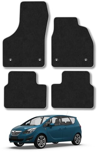 Vauxhall Meriva (2010-2017) Carpet Car Mats | Grey Edge Trim Tailored Fit Floor Mats Full Coverage Protection Accessories Easy Clean Anti Slip Made in the UK