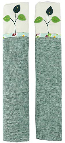 Pasotim 1 Pair of Cotton Refrigerator Door Handle Cover Practical Double Door Fridge Protector Kitchen Tools Green