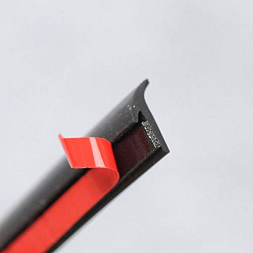 DAZZLEEX 5M T-Type Rubber Sealing Strip Black For Car Edge Trim Bumper Lip Side Skirt