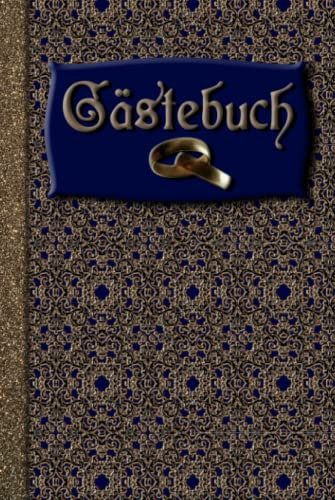 Gästebuch Hochzeit in blau gold - elegant orientalisch -: Stilvolles Hochzeitsalbum - ca. A5 -