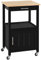 Yaheetech Kitchen Island on Wheels, Kitchen Storage Trolley with Cabinet & Drawer & 3 Hooks, Rolling Utility Cart for Dining Room Living Room, Black