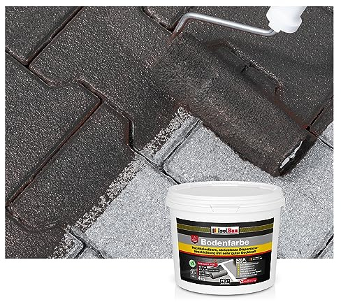 Isolbau Bodenfarbe - 4 kg - Boden- und Betonfarbe für Keller. Garage. Werkstatt - Wasserfeste Bodenbeschichtung für innen & außen - Schwarz (RAL)
