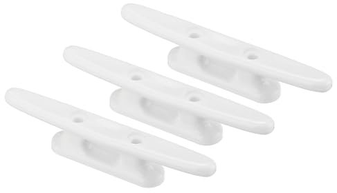 PATIKIL 4 Inch Nylon Boat Dock Cleat 3 Pack Kayak Small Rope Tie Cleat Dock for Marine Deck Boats Canoes Kayaks, Decor, White