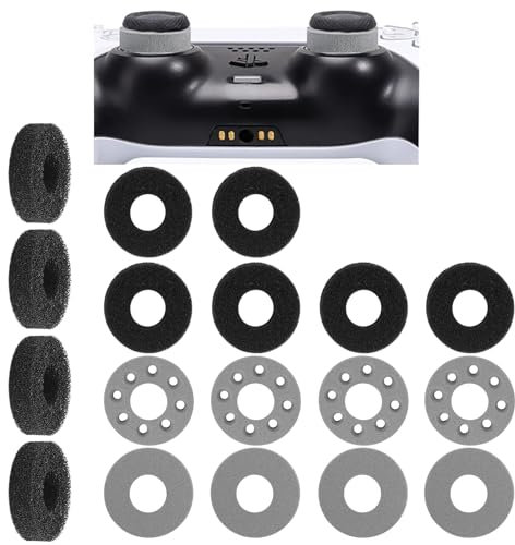 18Pcs Precision Rings Aim Assist Rings Motion Control Ps 5/Ps 4 Controller Accessories for ROG Ally,Legion Go,Xbox Series X/S,Xbox One,Switch,Improve Game Accuracy Sensitivity (Gray & Black)