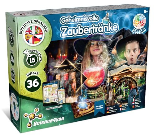 Science4you Zaubertrank-Labor - Zaubertränke selber machen, ein Chemiebaukasten für magische Kinder ab 7 Jahren, Spiele und Geschenke für Jungen & Mädchen