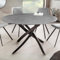 LEBENSwohnART Design Esstisch Amica 120cm anthrazit Beton-Optik Keramik schwarzes Metall-Gestell Retro