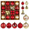 ZALAON 44 Pcs Christmas Ball Ornaments, 1.2/2.3 Inch Red Gold Christmas Baubles Christmas Tree Hanging Ball Set for Xmas Party Indoor Outdoor Decorations