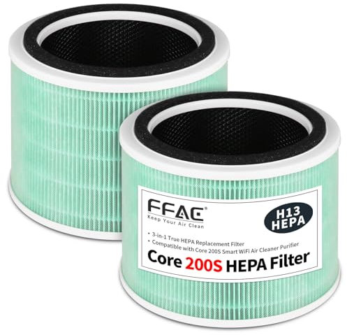 FFAC Core 200S Replacement Filter Compatible with LEVOIT Core 200S Air Purifier, 3-in-1 Filtration System of H13 True HEPA and Activated Carbon Pre-Filter