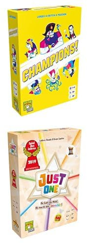 Repos Production Party Bundle, Champions!, 3-8 Spieler, Ab 10+ Jahren, 30 Minuten + Just One, Spiel des Jahres 2019, 3-7 Spieler, Ab 8+ Jahren, 20+ Minuten, Deutsch