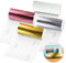 4 Rollen Smart Vinyl Permanent für Cricut Joy 14x200cm Smart Adhesive Vinyl Permanent Metallic Chrom Vinyl Selbstklebend Gold+Silber+Roségold+Transferfolie zum DIY Fenster, Tassen, Autos, Banner