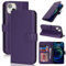 Zouzt Case for iPhone 13 Mini (5.4 Inch), Premium PU Leather Wallet Case with Credit Card Holder Slot Flip Folio Kickstand Shockproof Protective Phone Cover (Dark Purple)