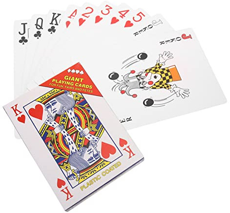 VICASKY Riesige Poker Spielkarten Satz XXL Großes Kartenspiel Für Erwachsene Und Kinder Langlebig Leicht Glatte Oberfläche Für Party Camping Und Reisen