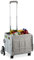 Relaxdays Einkaufstrolley Treppensteiger, klappbar, Einkaufskorb mit Rollen, Deckel, Teleskopgriff, bis 50 kg, weiß/grau