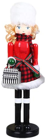 Huvqianu Weihnachtsdekorationen Nussknacker Statue Nussknacker Statue Traditionelle Nussknackerpuppe Nussknacker Spielzeug Damen Nussknacker Figur Weibliche Nussknacker Winternussknacker