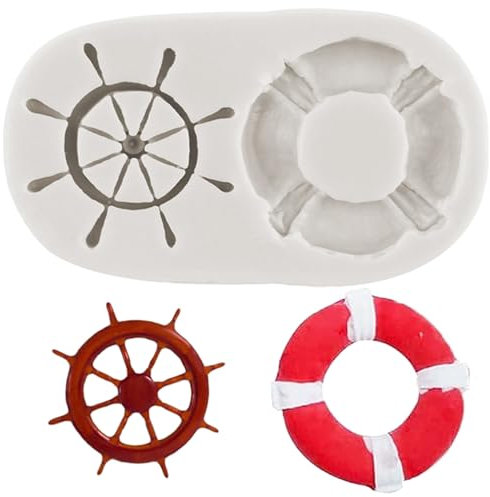 MINFEIDMS Ruder-Silikonformen, Rettungsring, Fondantform Zum Dekorieren Von Kuchen, Cupcake-Topper, Schokolade, Blütenpaste, Süßigkeiten, Polymer-Ton