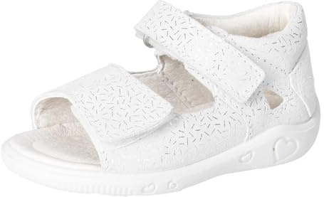 RICOSTA Mädchen Riemchensandalen Taya, Kinder Lauflernschuhe, Weite: MITTEL, Sommersandalen, Sommerschuhe, Freizeitschuhe, Bianco (830), 24 EU