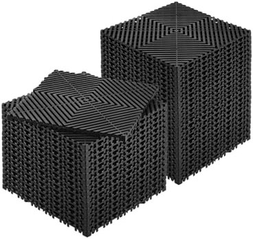 VEVOR Tapis de drainage emboîtable, 310x310 mm, dalles de sol de drainage modulaire emboîtable, 40 pcs, coussin de sol à épisser en PP antidérapant noir, tapis de douche, pour garage, jardin, cuisine