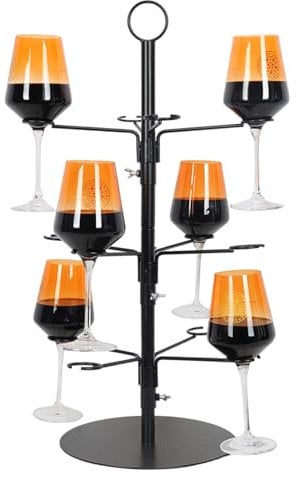 JAOGAUS Champagne Display Stand, Cocktail Tree Stand, Smooth Rotation Drinks Tower, 3 Tier 12 Holders, For Drinks Champagne Tower Wine Glasses Holder, For Birthday, Holiday, Bar Party