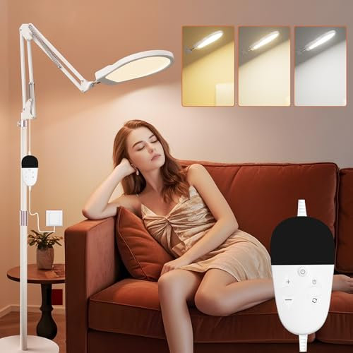 Trayvespace Tageslichtlampe 10000 Lux - SAD Lampe, 3000K/4000K/6000K Lichttherapielampe mit Timer, Einstellbaren Helligkeiten SAD Lampe für Zuhause, Büro