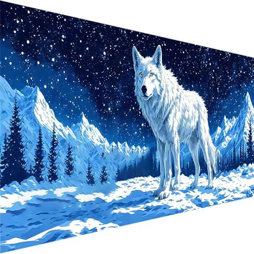 Peinture par Numéros pour Adultes, Animal DIY Peinture à l'huile par Numéros sur Toile Neige avec Pinceaux Peintures Acryliques pour Enfants, D'intérieur Cadeaux et Peinture 100x200cm (Sans Cadre) P-L