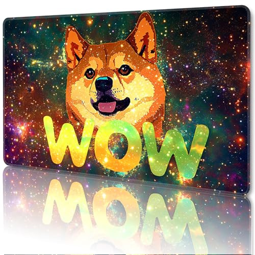 MTG Playmat Magic Card Playmat Game Mat,TCG & CCG Card Games Mat with Free Storage Bags Size 24 x 14 Inches (No with Zones,Wow-Dog)