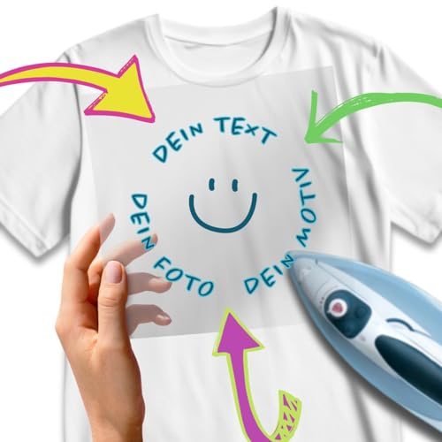 Bügelbilder selbst gestalten | Druckbogen 58x100cm | Dein Wunschtext, Bild oder Logo | professionelle DTF Bügelfolie für Textilen zum aufbügeln