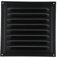 Cubierta de ventilación para pared lateral y techo, 20 x 20 cm, acero inoxidable, diseño de rejilla (1 unidad), color negro
