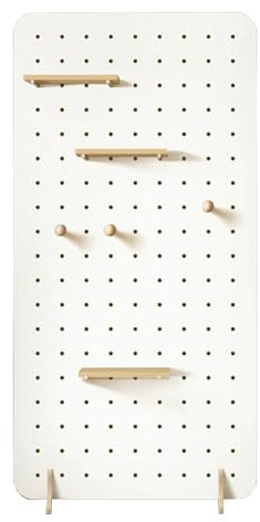 LXRHLIKG Panneau Perforé Bois avec Trépied, Panneaux Perforés de Bureau pour Bijoux, Boutiques, Salons D'artisanat, Présentoir sur Pied(White,60 * 160cm/24 * 63in)