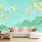 Fotomurales Flores Montañas Pájaros 300x210 cm Papel Tapiz Fotográfico no tejido 3D Moderna Fondo De Pantalla Mural Decoración De Pared Sala Cuarto Oficina Salón