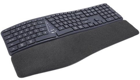 Jectse Wireless Ergonomische Tastatur mit Gepolsterter Handfläche, 2,4 G Bluetooth Dual -Modus -Split -Tastatur, Wellenschlüssel, Komfortable Tippen, für 98 ME 2000 für Vista 7 8 10