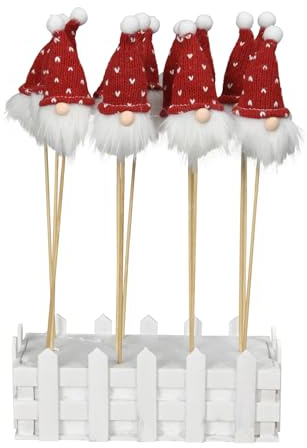 itsisa Blumenstecker Nikolaus Weihnachtsmann (2er Set) - Weihnachtsdeko, Pflanzstecker, Blumen Deko Advent, Weihnachten