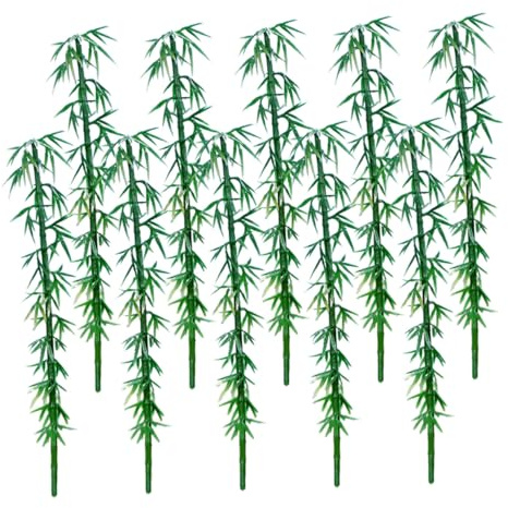 UKCOCO 10 pièces Miniature Bambou Artificiel Lot de Mini Plantes Fausse Bambou Décoration Paysage Micro Jardin Bonsaï Maquette
