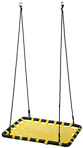 CHICIRIS Altalena con Piattaforma, Altalena Rettangolare con Struttura in Acciaio e Corda, per Bambini e Adulti, Facile da Montare, Perfetta per Uso Interno Ed Esterno