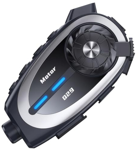 wkao Intercomunicador para casco de motocicleta Q29 con cámara 1080P, gran angular de 120°, intercomunicador de 500 m, 1500 mAh, inalámbrico 5.4, tarjeta 32G