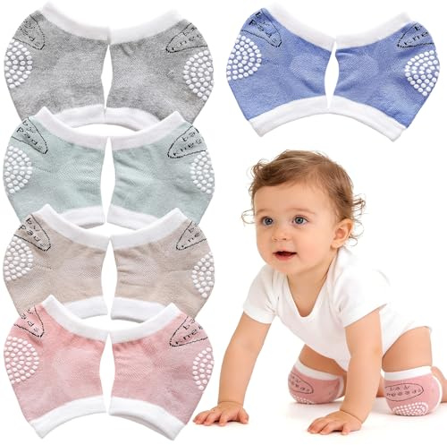 NiceNaiils 5 Pares Antideslizantes rodilleras bebe Protectores de rodilla de niños Calentador de piernas elástico para bebé, para niñas y niños, para Bebé 0 a 24 meses