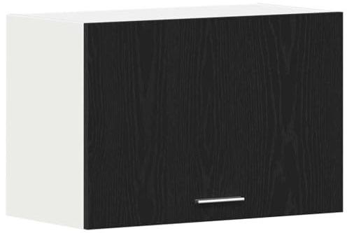 Yisssmeng Hängeschrank Lyon 60 x 31 x 40 cm, Küchenoberschrank in Schwarz Eichen-Optik, Moderner Küchenschrank aus Holzwerkstoff für Wandmontage, Platzsparende Aufbewahrung