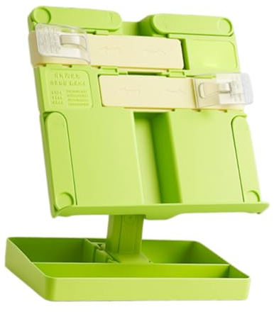 Supporto da lettura in ABS da scrivania, con clip per pagina, allungabile, regolabile, per libri, quaderni e tablet, supporto per libri