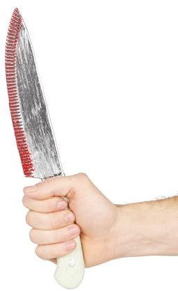 P'tit Clown Couteau DE PSYCHOPATHE Sanglant 33 CM - Accessoire de déguisement - Cosplay pour Halloween - Thême(s) :