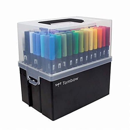 Tombow ABT-108C Coffret pour ABT Dual Brush Pens avec 107 couleurs et mélangeur