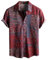 VATPAVE Mens Floral Hawaiian Shirts Short Sleeve Button Down Beach Shirts Large Red Summer