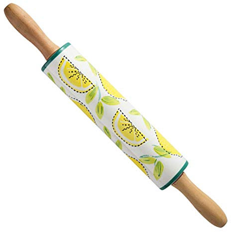 FWZJ Nudelholz Keramik mit Buche Griff Roller Küche Backwerkzeuge Antihaft-Oberfläche für die Herstellung von Soft Candy Biscuits 47X6.2CM