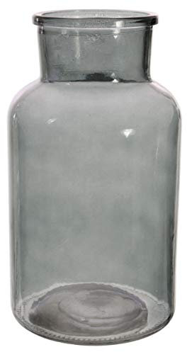 Mini Funnel Vase Smoked Glass Grey Charcoal 12cm Small Vase for Buds, Wild Flowers or as an Ornament or Base fro Reed Diffuser