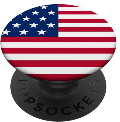 Bahaa's Tee I Love USA, Enjoy Cool USA Flag PopSockets Klebender PopGrip für verschiedene Geräte in Schwarz, Weiß, Rot