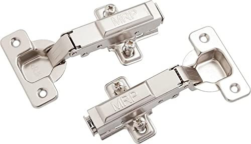35mm-105 Degrees Clip-On Soft Closing Hinge Full Overlay Type with Mounting Plate and Euro Screws Kitchen Cabinet Door Hinges (Pack of 2) 3710